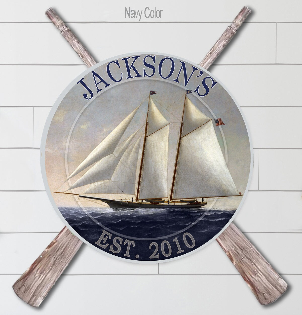 Sailboat Nautical Sign, Vintage Ship Nautical, Farmhouse, Nautical Decor, Metal Signs, Farmhouse Signs, Rustic, Vintage, Custom, Waves
