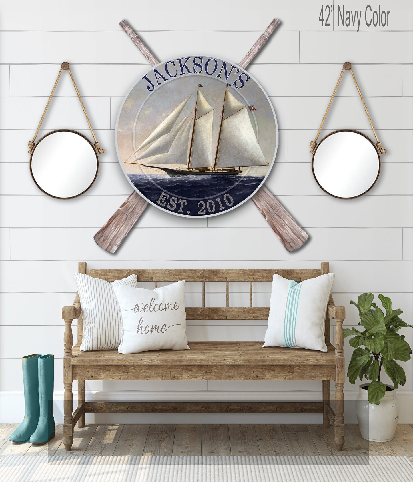 Sailboat Nautical Sign, Vintage Ship Nautical, Farmhouse, Nautical Decor, Metal Signs, Farmhouse Signs, Rustic, Vintage, Custom, Waves