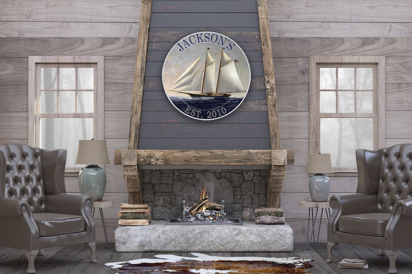 Sailboat Nautical Sign, Vintage Ship Nautical, Farmhouse, Nautical Decor, Metal Signs, Farmhouse Signs, Rustic, Vintage, Custom, Waves