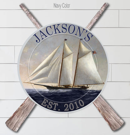 Sailboat Nautical Sign, Vintage Ship Nautical, Farmhouse, Nautical Decor,  Metal Signs, Farmhouse Signs, Rustic, Vintage, Custom, Waves