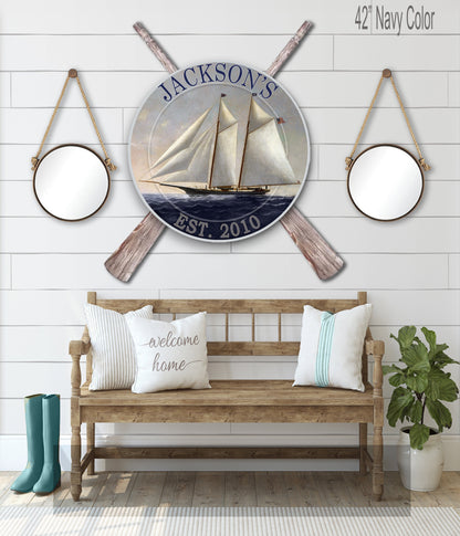 Sailboat Nautical Sign, Vintage Ship Nautical, Farmhouse, Nautical Decor,  Metal Signs, Farmhouse Signs, Rustic, Vintage, Custom, Waves