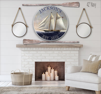Sailboat Nautical Sign, Vintage Ship Nautical, Farmhouse, Nautical Decor,  Metal Signs, Farmhouse Signs, Rustic, Vintage, Custom, Waves
