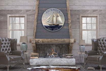 Sailboat Nautical Sign, Vintage Ship Nautical, Farmhouse, Nautical Decor,  Metal Signs, Farmhouse Signs, Rustic, Vintage, Custom, Waves